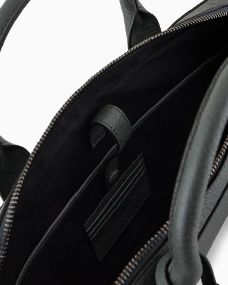 A|x Armani Exchange Pebbled Leather Briefcase