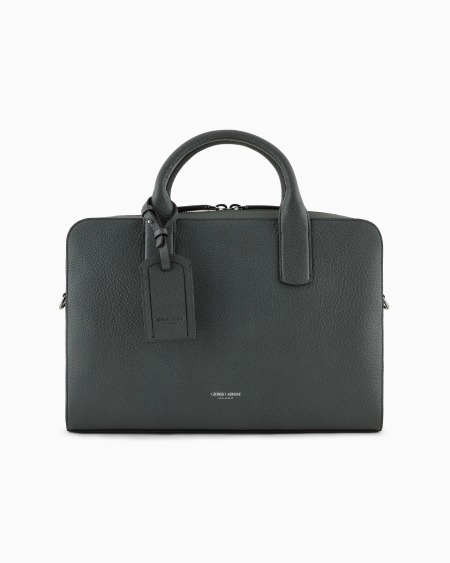 a|x armani exchange Pebbled leather briefcase