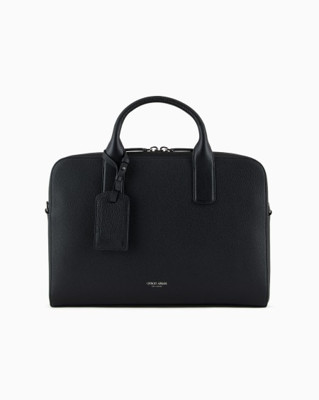 a|x armani exchange Pebbled leather briefcase