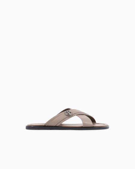 a|x armani exchange Pebbled-leather cross sandals
