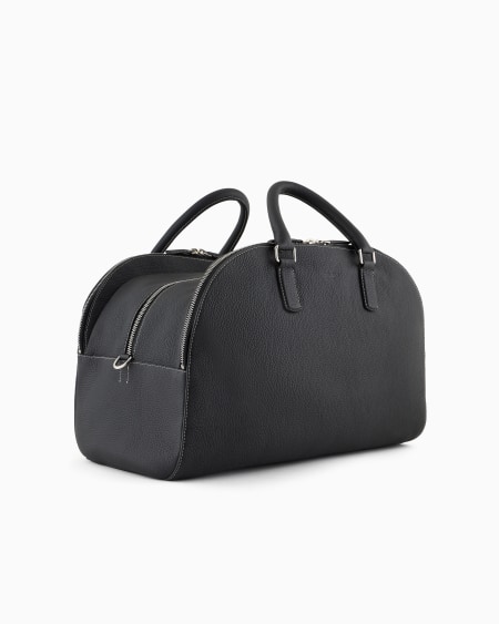 A|x Armani Exchange Pebbled Leather Duffel Bag