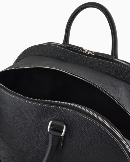 A|x Armani Exchange Pebbled Leather Duffel Bag