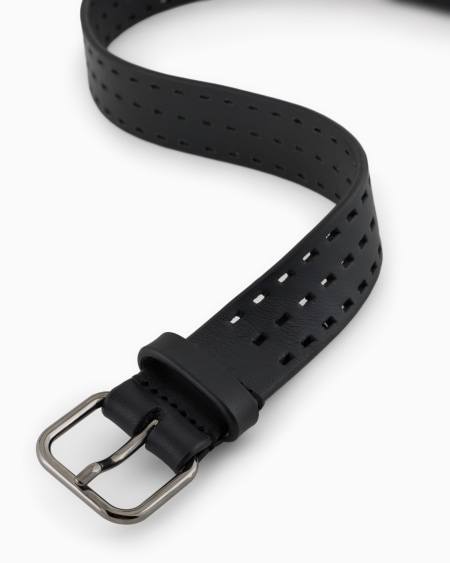 A|x Armani Exchange Perforated Leather Belt