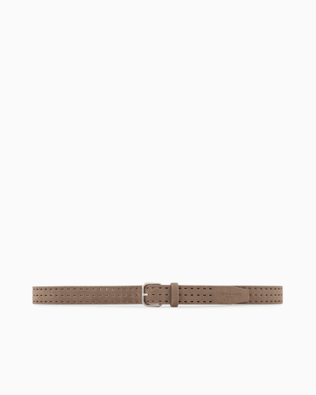A|x Armani Exchange Perforated Suede Belt