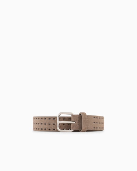 a|x armani exchange Perforated suede belt