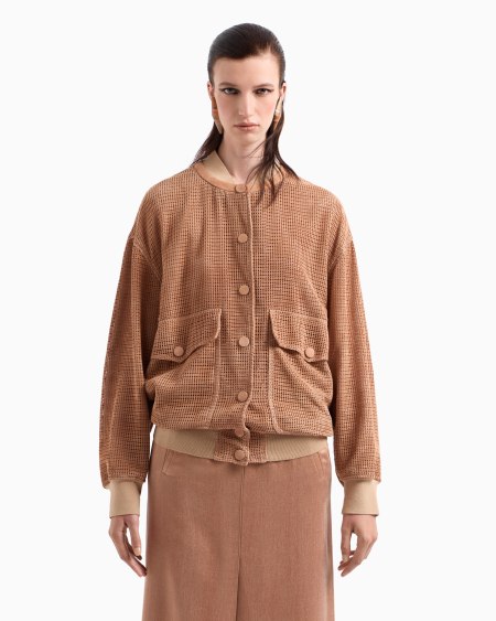 A|x Armani Exchange Perforated Suede Blouson