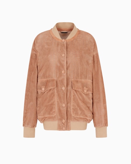 a|x armani exchange Perforated suede blouson