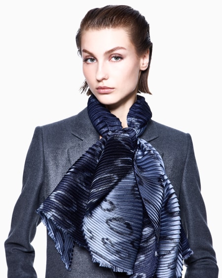 A|x Armani Exchange Pleated Silk-blend Scarf