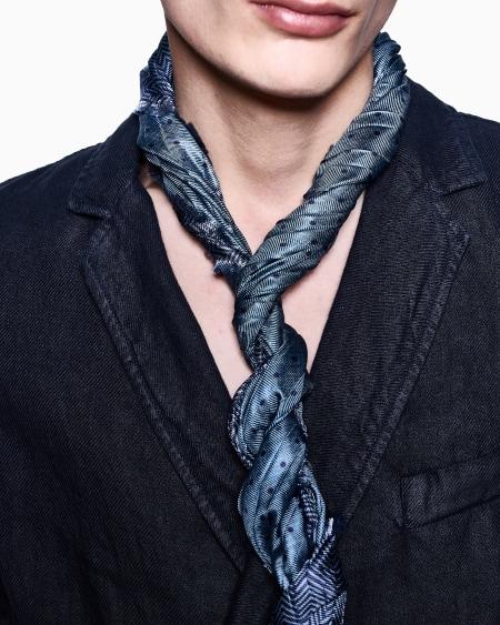 A|x Armani Exchange Pleated Silk Scarf