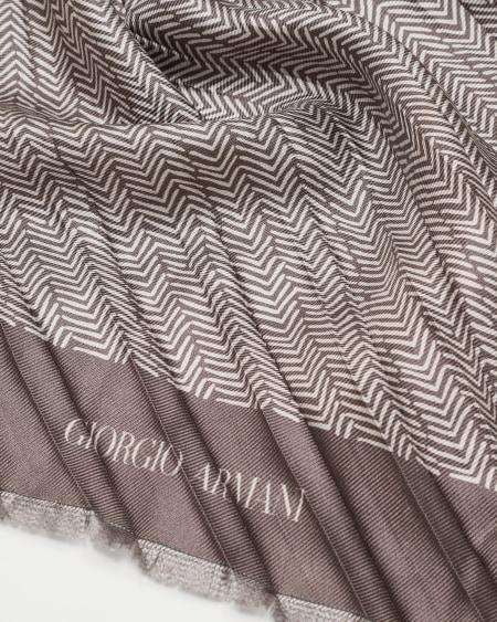 A|x Armani Exchange Pleated Silk Scarf
