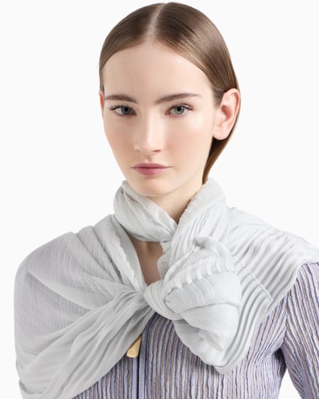 A|x Armani Exchange Pleated Silk Stole
