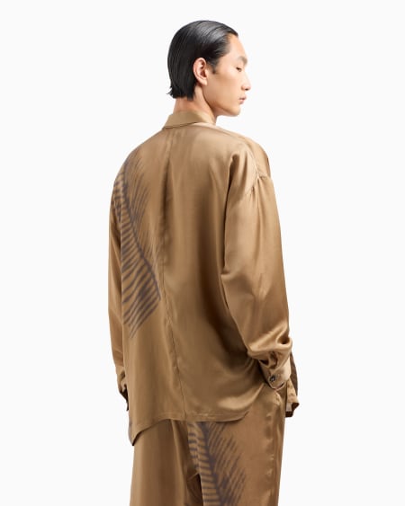 A|x Armani Exchange Printed Cupro Shirt Jacket