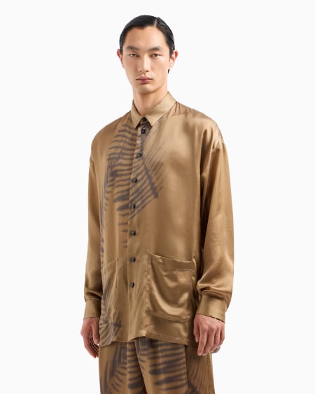A|x Armani Exchange Printed Cupro Shirt Jacket