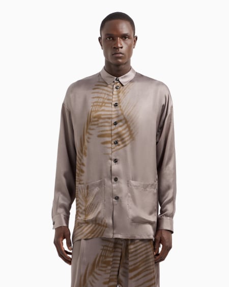 A|x Armani Exchange Printed Cupro Shirt Jacket