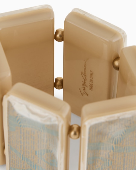 A|x Armani Exchange Printed Resin Elastic Bracelet