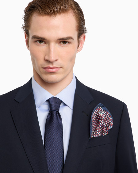 A|x Armani Exchange Printed Silk Pocket Square