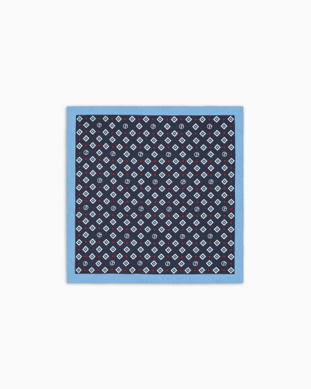 A|x Armani Exchange Printed Silk Pocket Square