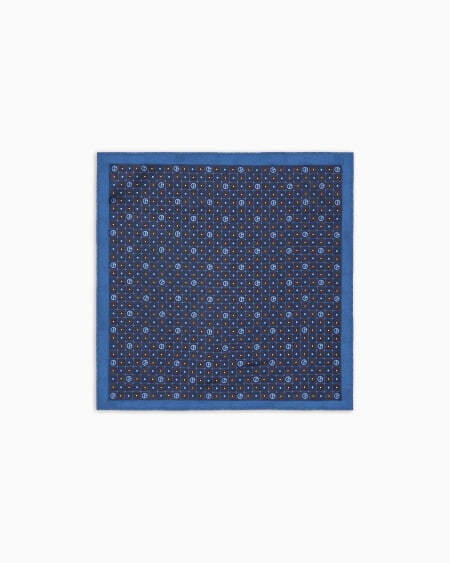A|x Armani Exchange Printed Silk Pocket Square
