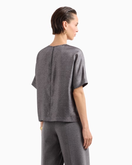 A|x Armani Exchange Printed Silk Twill Blouse