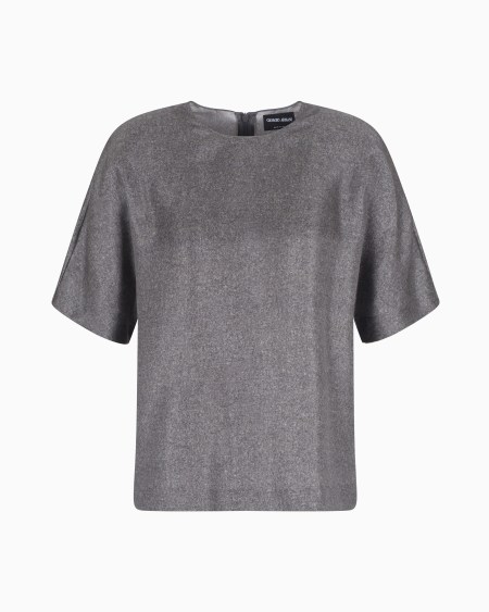 a|x armani exchange Printed silk twill blouse