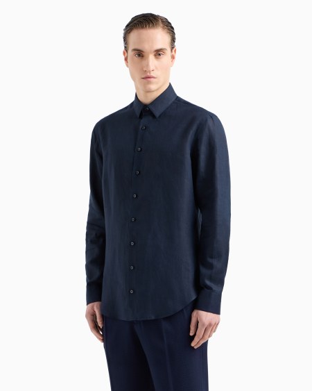 A|x Armani Exchange Regular-fit Shirt In Linen