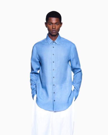 A|x Armani Exchange Regular-fit Shirt In Linen