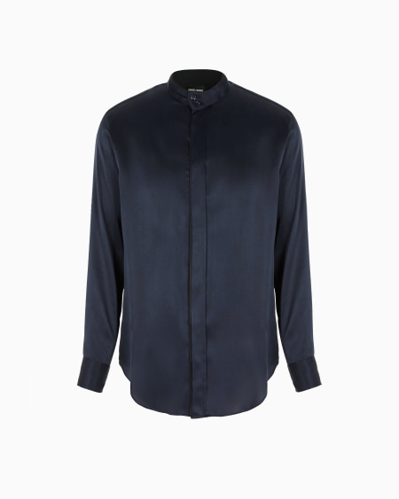 a|x armani exchange Regular-fit silk shirt
