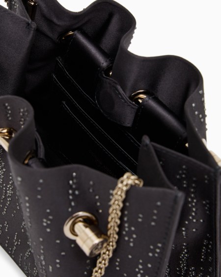 A|x Armani Exchange Satin And Crystal Clutch Bag