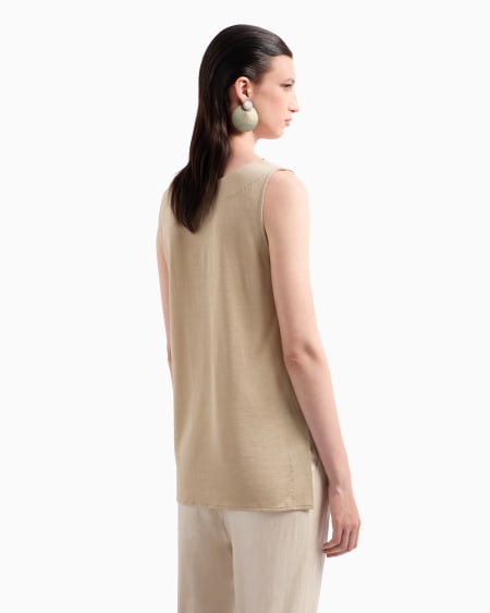 A|x Armani Exchange Shiny Viscose Jersey Top