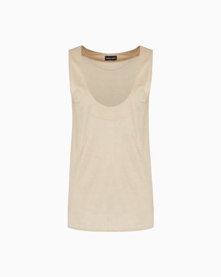 a|x armani exchange Shiny viscose jersey top