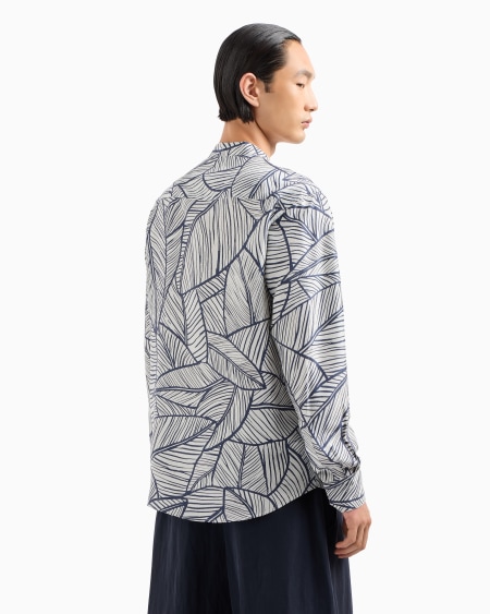 A|x Armani Exchange Shirt In Printed Silk Habotai