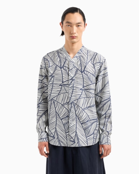 A|x Armani Exchange Shirt In Printed Silk Habotai