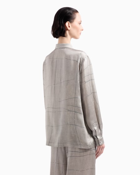 A|x Armani Exchange Shirt In Printed Silk Satin