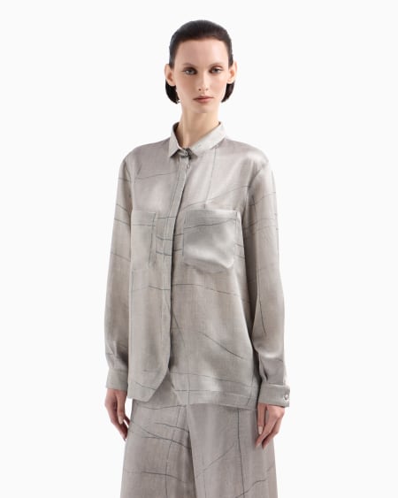 A|x Armani Exchange Shirt In Printed Silk Satin