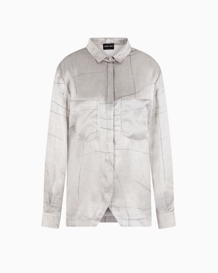 a|x armani exchange Shirt in printed silk satin