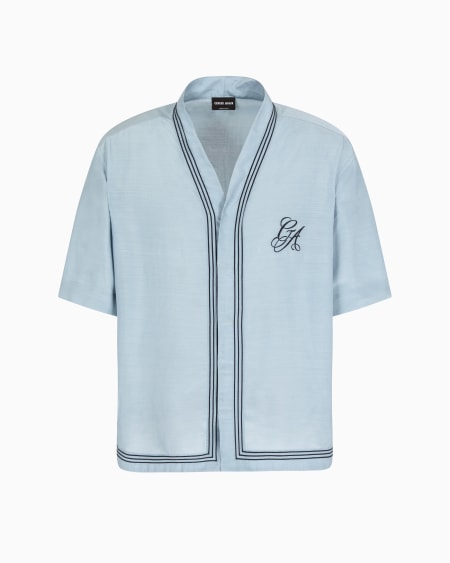 a|x armani exchange Short-sleeved silk shirt