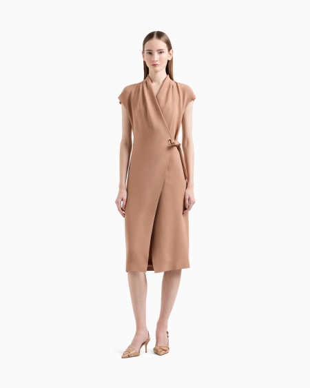 A|x Armani Exchange Silk Cady Midi Dress
