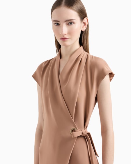 A|x Armani Exchange Silk Cady Midi Dress