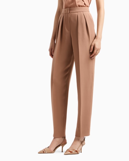 A|x Armani Exchange Silk Cady Trousers With Pleats