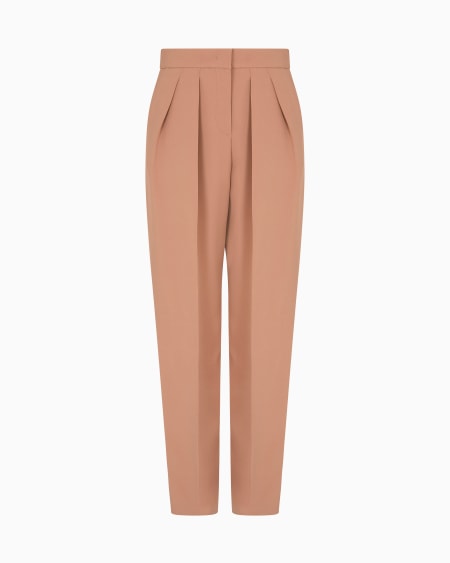 a|x armani exchange Silk cady trousers with pleats