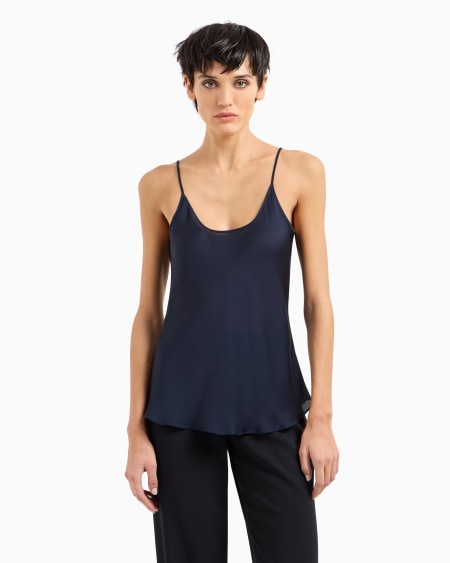 A|x Armani Exchange Silk Charmeuse Top