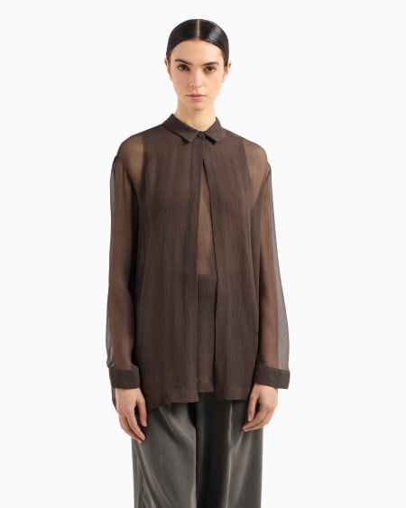 A|x Armani Exchange Silk Crépon Loose Shirt