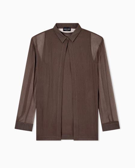 a|x armani exchange Silk crépon loose shirt