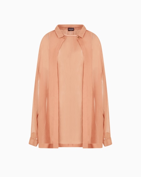 a|x armani exchange Silk crépon loose shirt