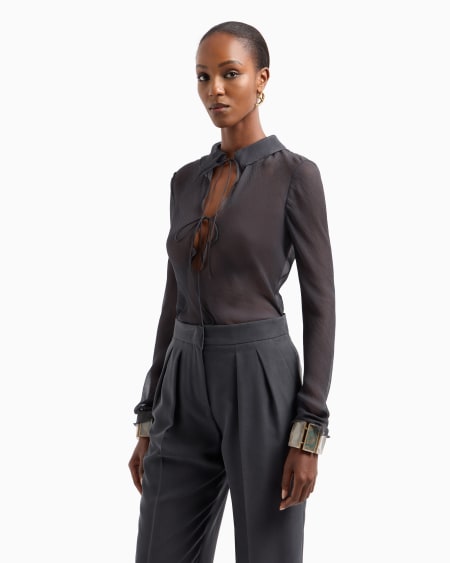 A|x Armani Exchange Silk Crépon Shirt