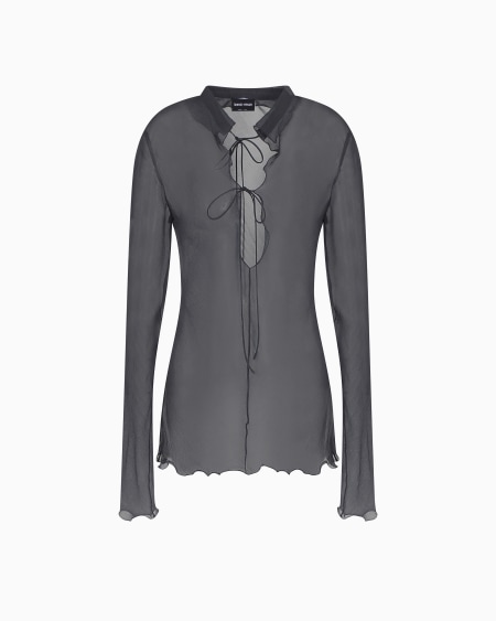 a|x armani exchange Silk crépon shirt