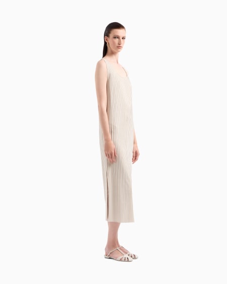 A|x Armani Exchange Silk Jersey And Suede Dress