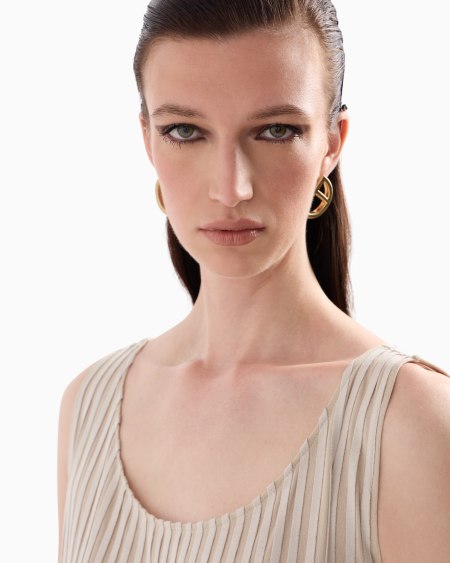 A|x Armani Exchange Silk Jersey And Suede Dress