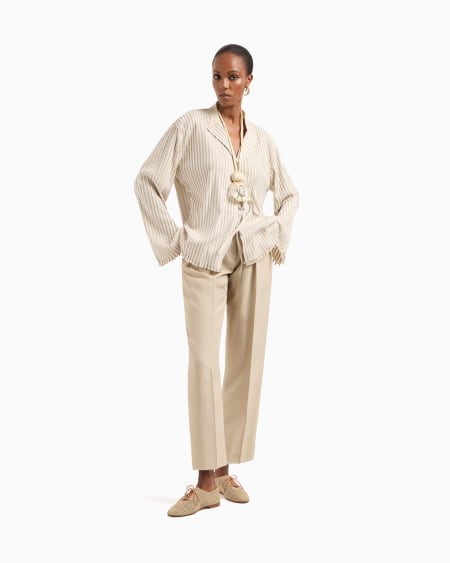 A|x Armani Exchange Silk Jersey And Suede Jacket