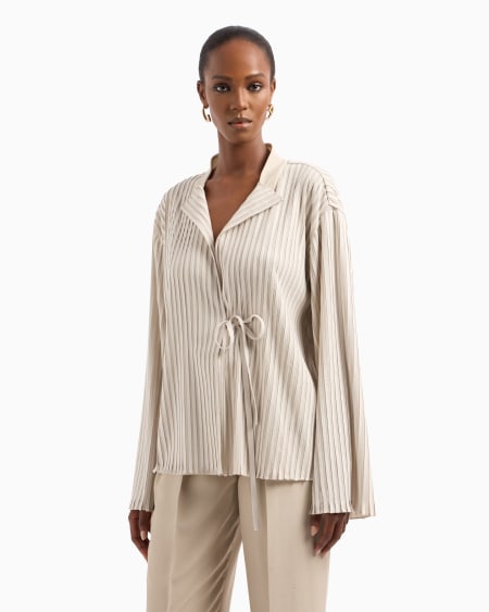 A|x Armani Exchange Silk Jersey And Suede Jacket